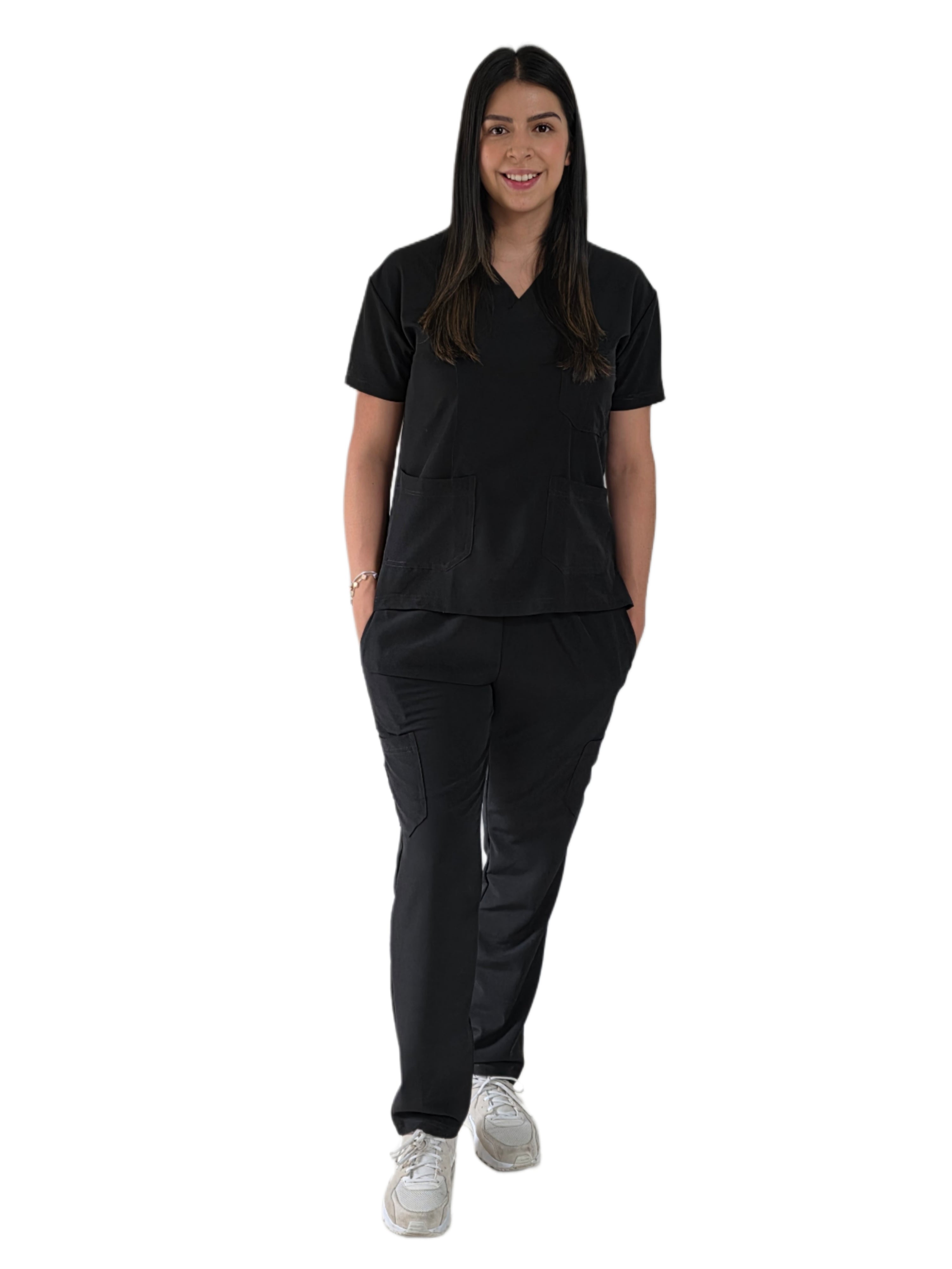 Pijama Quirúrgica Dama Corte Recto Color Negro