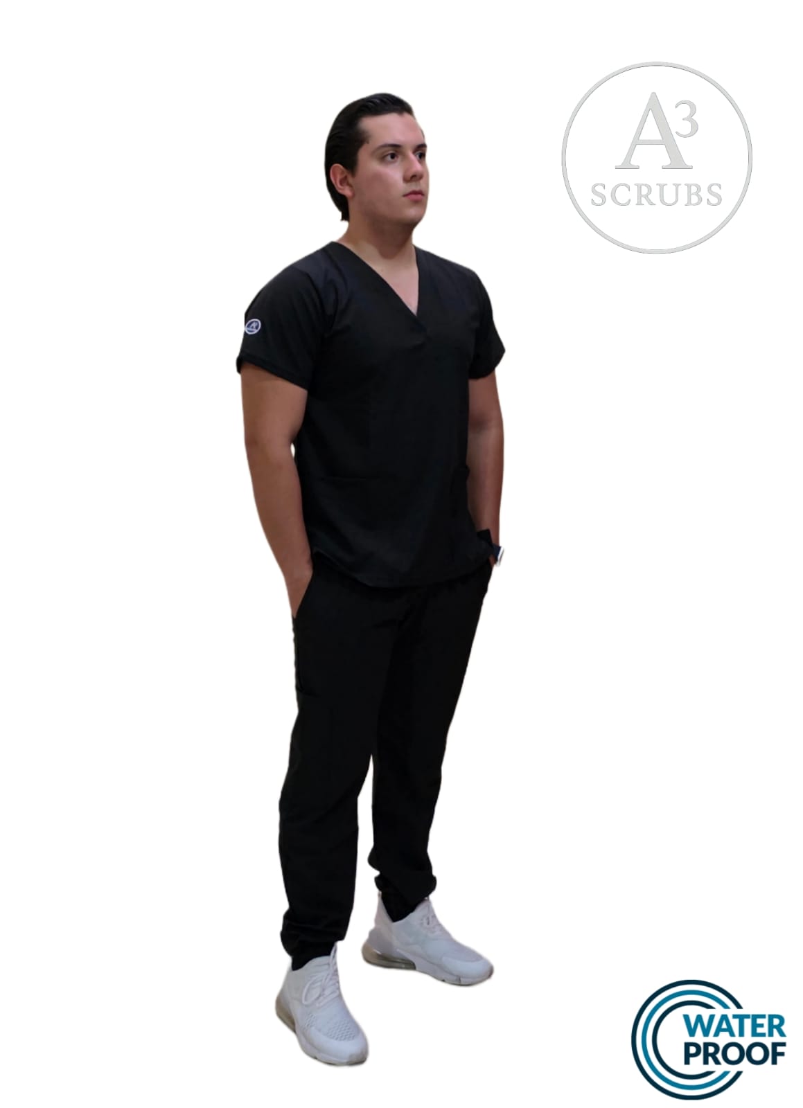 Pijama Quirúrgica Caballero Corte Jogger Color Negro