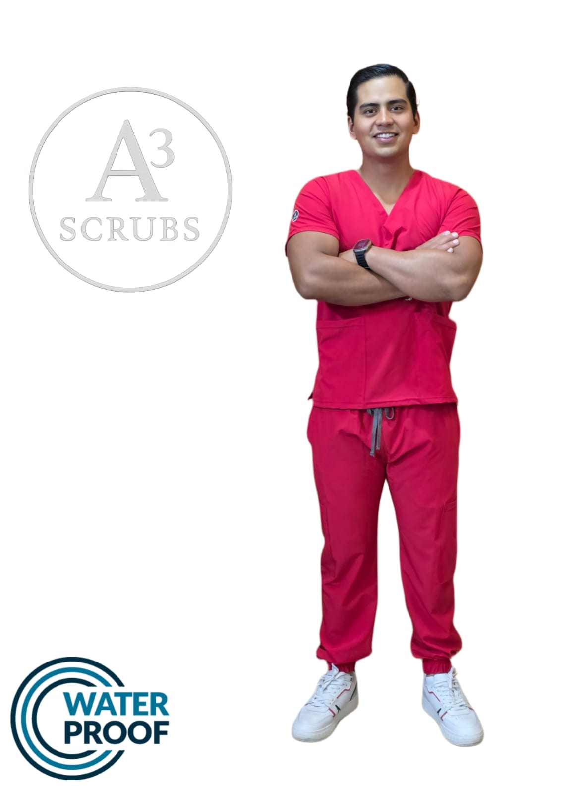 Pijama Quirúrgica Caballero Corte Jogger Color Rojo