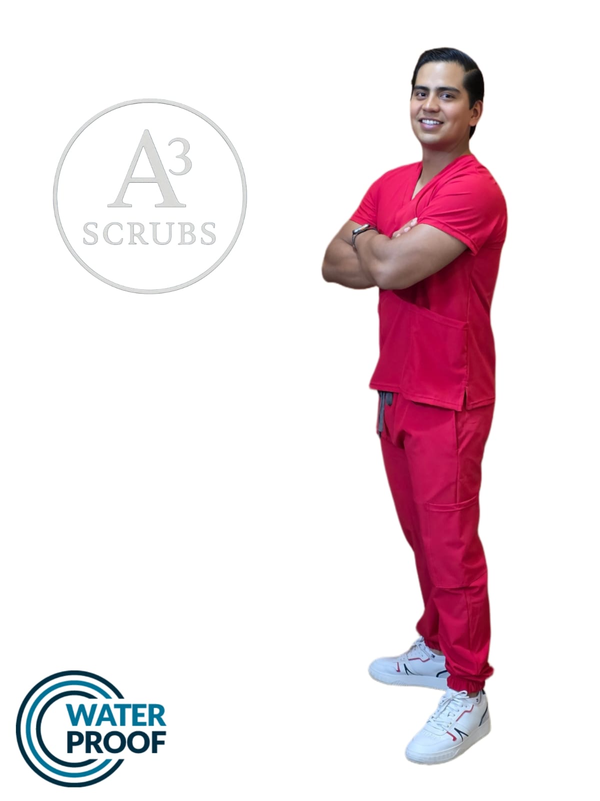 Pijama Quirúrgica Caballero Corte Jogger Color Rojo