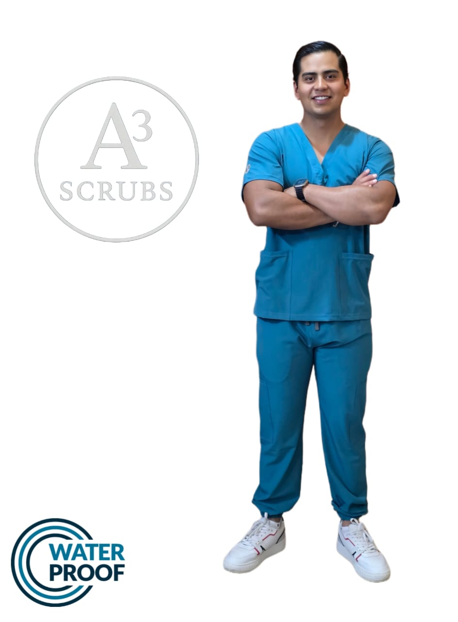 Pijama Quirúrgica Caballero Corte Jogger Color Aqua