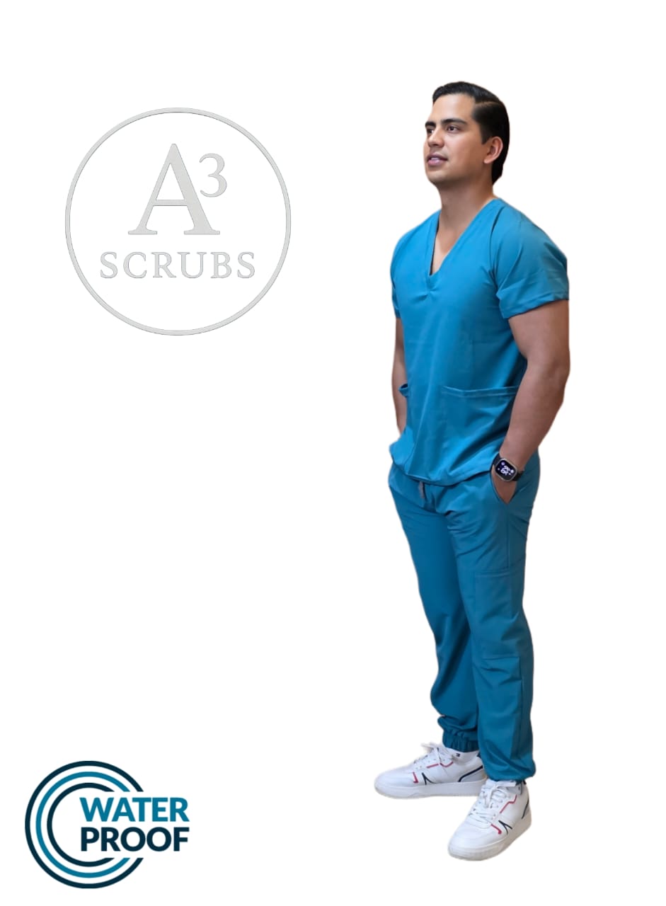 Pijama Quirúrgica Caballero Corte Jogger Color Aqua