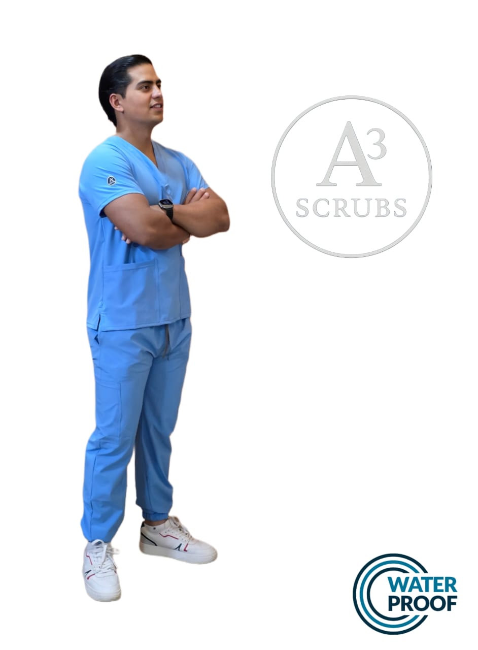 Pijama Quirúrgica Caballero Corte Jogger Color Azul Cielo