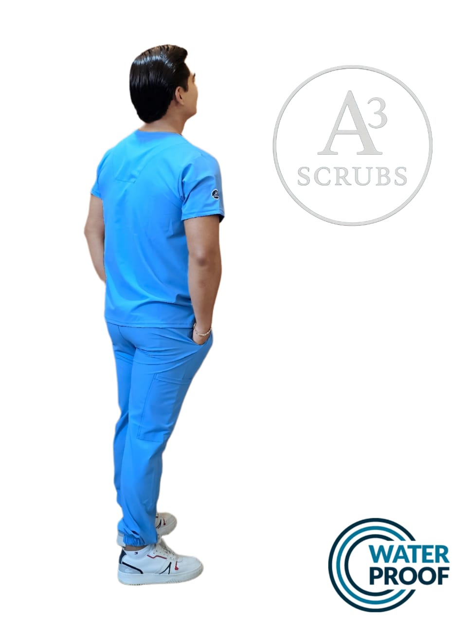 Pijama Quirúrgica Caballero Corte Jogger Color Azul Cielo