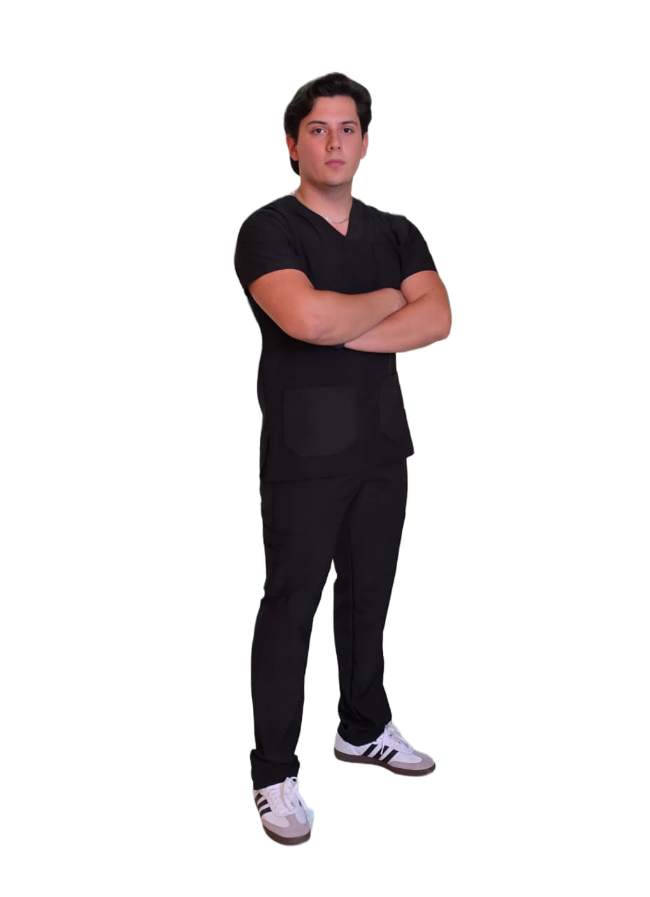 Pijama Quirúrgica Caballero Corte Recto Color Negro