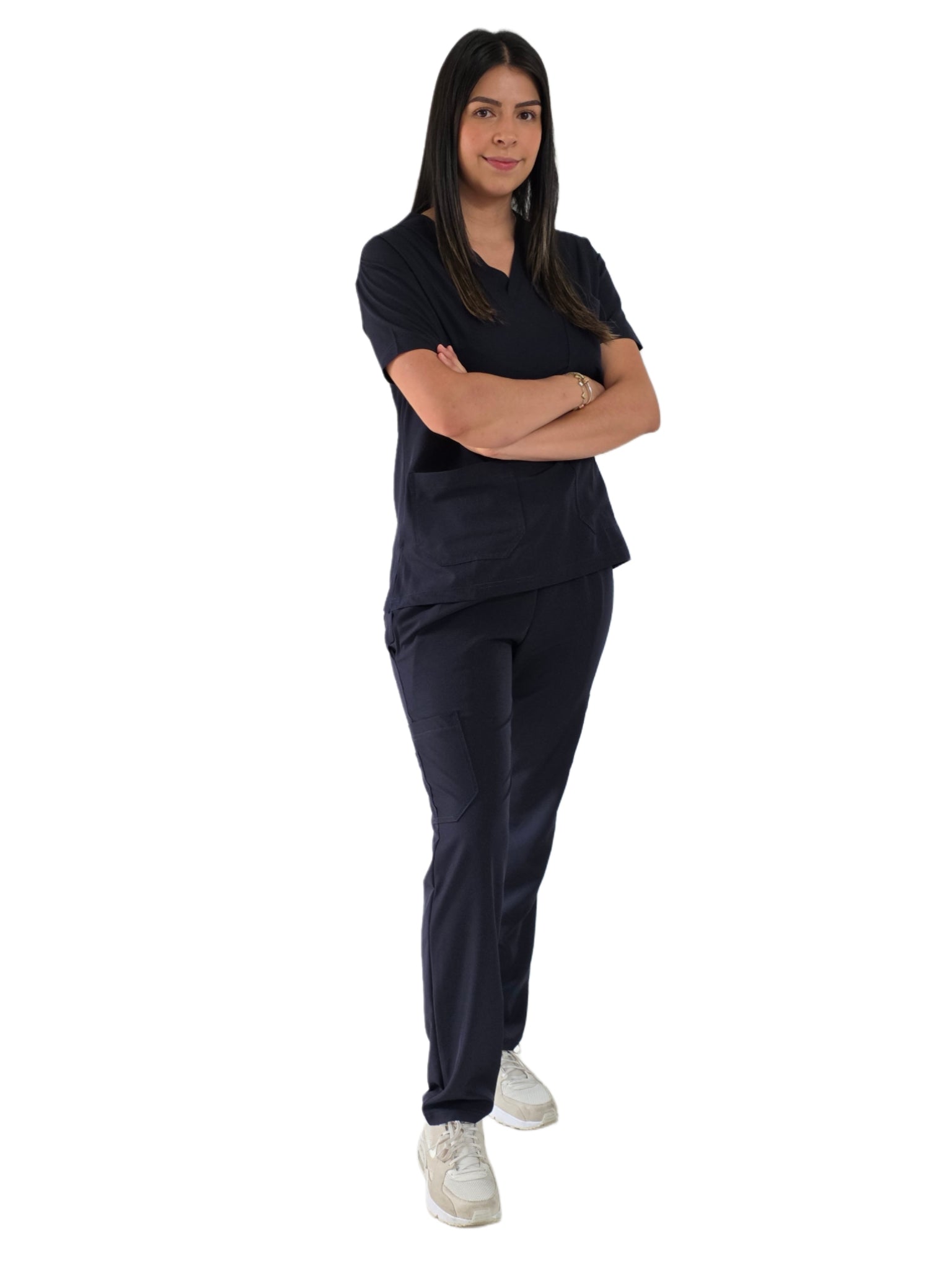 Pijama Quirúrgica Dama Corte Recto Color Azul Marino