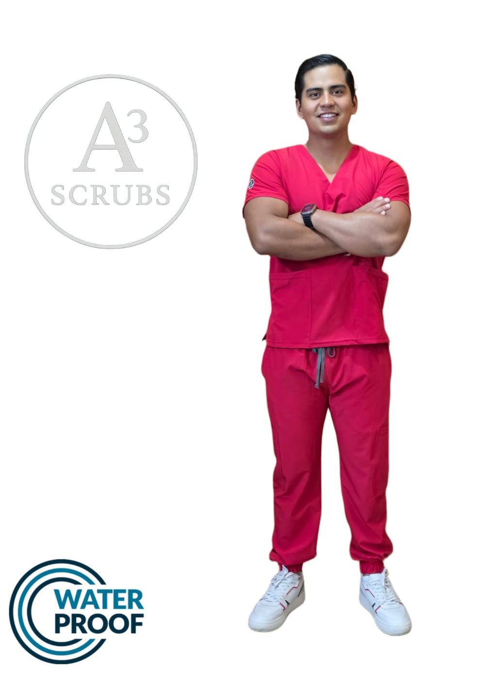 Pijama Quirúrgica Caballero Corte Jogger Color Rojo