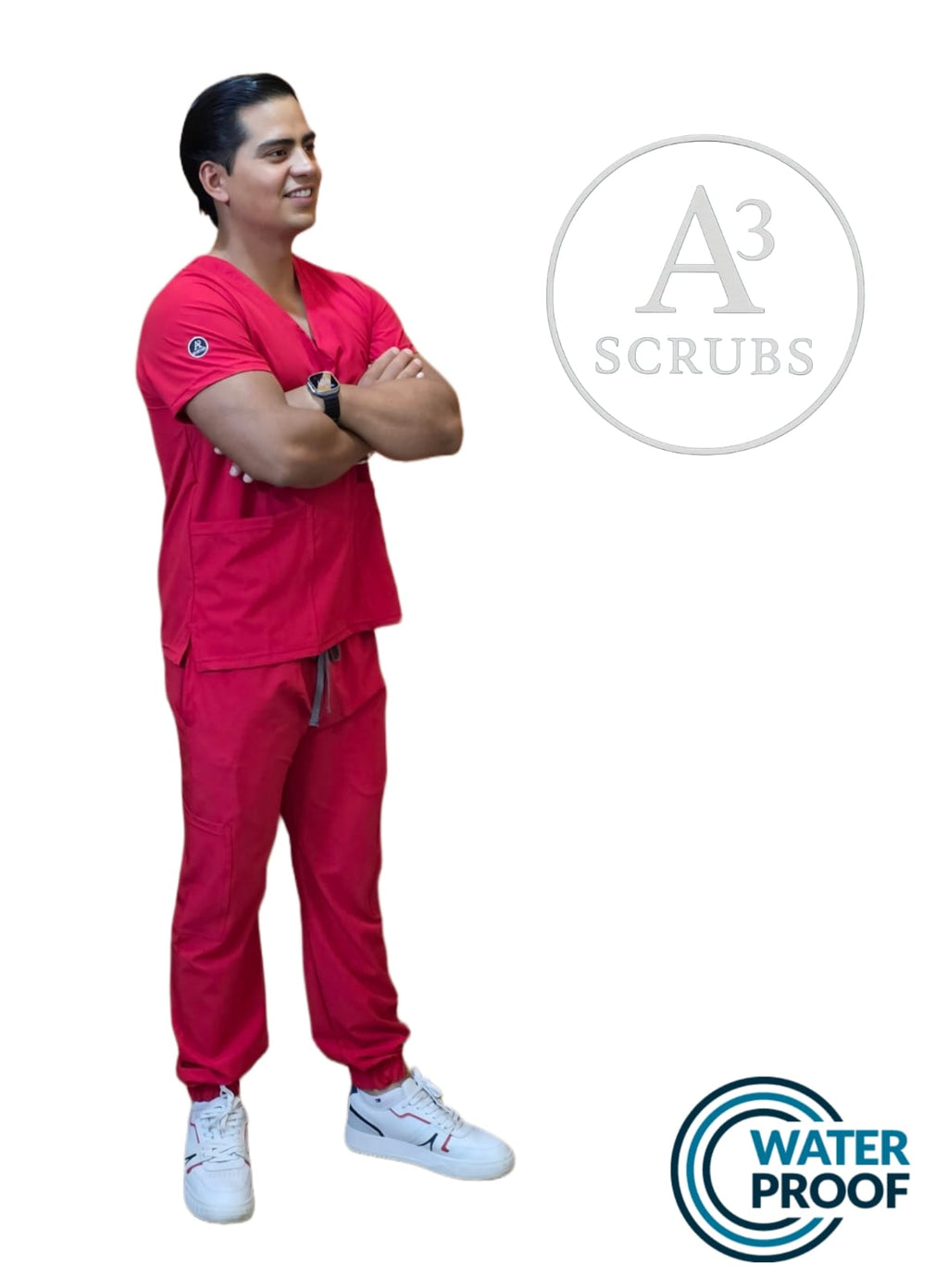 Pijama Quirúrgica Caballero Corte Jogger Color Rojo