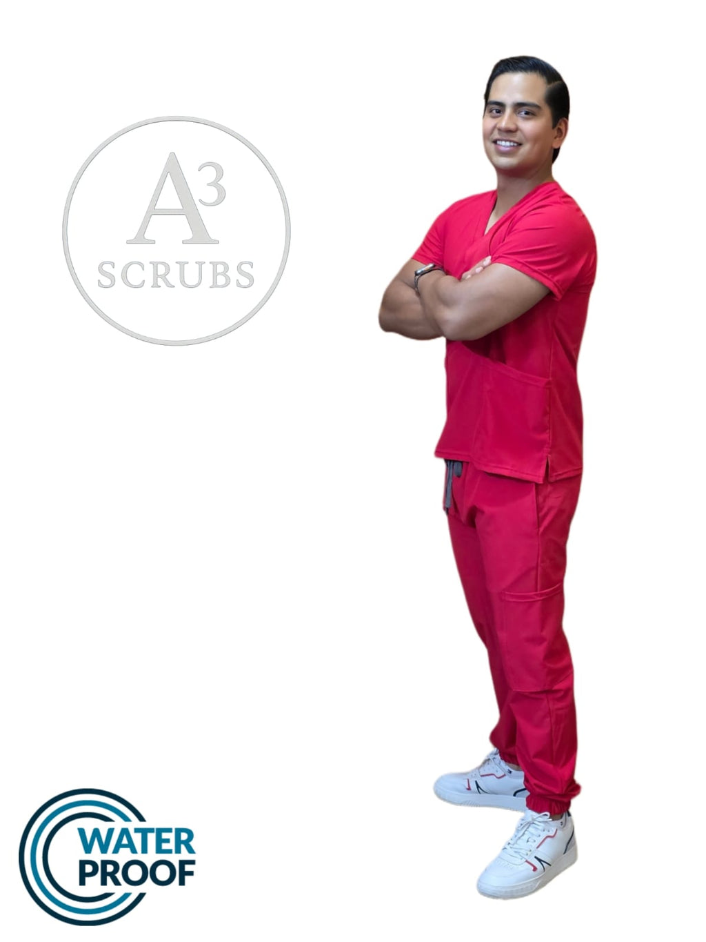 Pijama Quirúrgica Caballero Corte Jogger Color Rojo