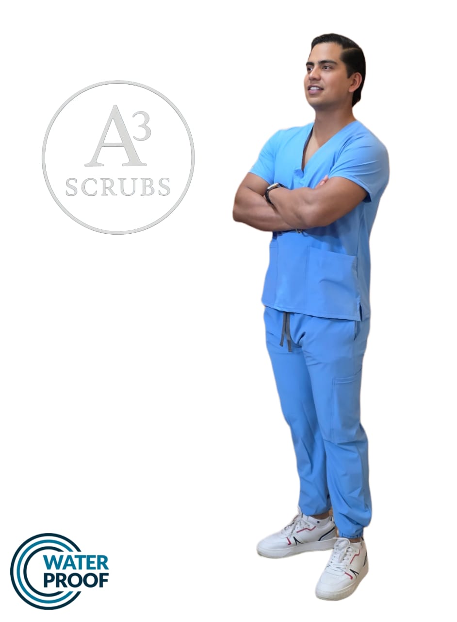 Pijama Quirúrgica Caballero Corte Jogger Color Azul Cielo