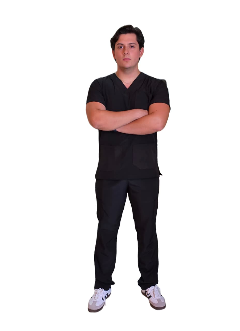 Pijama Quirúrgica Caballero Corte Recto Color Negro